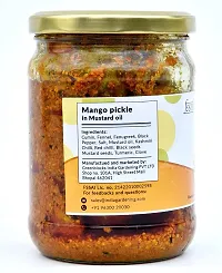 Handmade by Mom Mango Pickle in Cold Pressed Mustard Oil - Authentic, Handpicked Raw Mangoes, No Preservatives/Colors, Hygienic Practices, 500g Glass Jar-thumb2