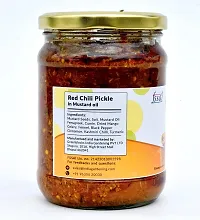 Handmade by Mom Stuffed Red Chilli Pickle in Cold Pressed Mustard Oil - Authentic | Handpicked Raw Chilies | No Preservatives/Colors | Hygienic Practices | 500g Glass Jar-thumb2