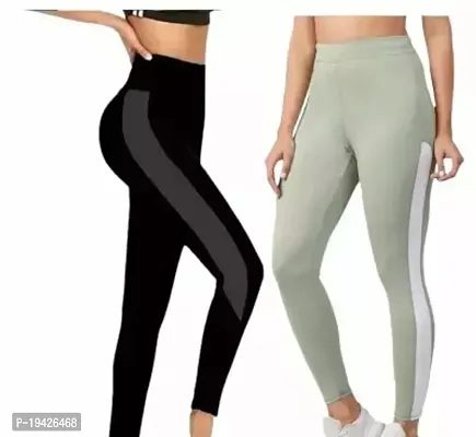 Stylish Fancy Polyester Solid Jeggings For Women Pack Of 2
