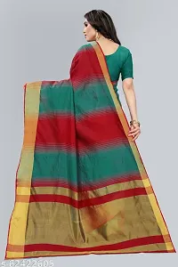 Multicoloured Cotton Silk Saree With Blouse Piece-thumb3