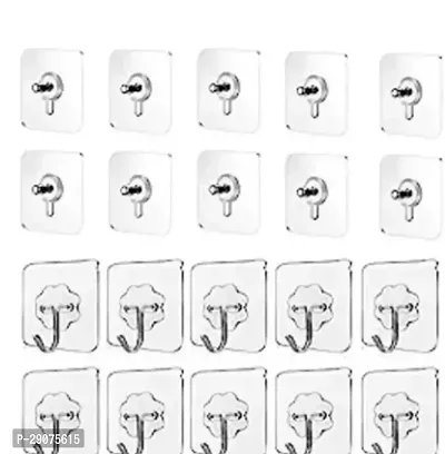 Heavy Duty Self Adhesive Wall Hook With Screw Hook Pack Of 20