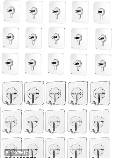 Heavy Duty Self Adhesive Wall Hook With Screw Hook Pack Of 30-thumb0