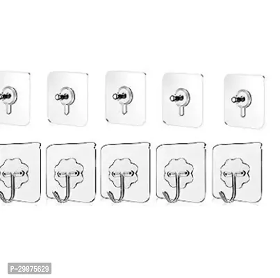 Heavy Duty Self Adhesive Wall Hook With Screw Hook Pack Of 10