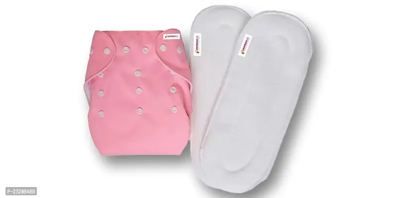 IMPROVUS Cloth Diapers for Babies Free Size Washable  Reusable, Adjustable Cloth Diaper With 2 Insert Pad (3Months- 3Years) - Set of 1 (Pink)