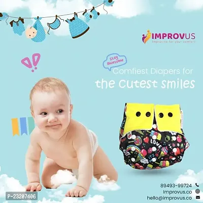 IMPROVUS Cloth Diapers for Babies Free Size Washable  Reusable, Adjustable Cloth Diaper With 2 Insert Pad (3Months- 3Years) - Set of 1 (Red)-thumb5