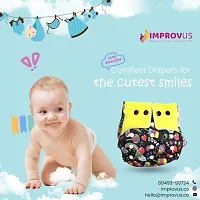 IMPROVUS 100% Cloth Diapers for Babies Free Size Washable  Reusable, Adjustable Cloth Diaper With Charcoal Insert Pad (3Months- 3Years) - Pack of 4-thumb4
