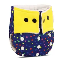 IMPROVUS 100% Cloth Diapers for Babies (0-3 Years), Reusable, Washable  Adjustable Nappies Snap Buttons and Wet-Free Insert Pads (5Red,yellow MC pack of 5 cloth diaper and 4 insert pads)-thumb1