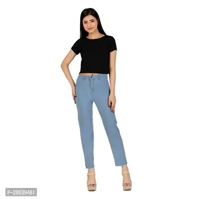 Trendy Skinny Mid Rise Denim Jeans For Women-thumb0