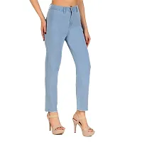 Trendy Skinny Mid Rise Denim Jeans For Women-thumb1