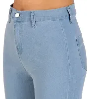 Trendy Skinny Mid Rise Denim Jeans For Women-thumb2