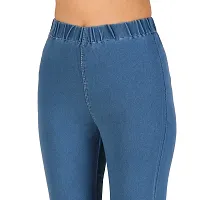 Trendy Skinny Mid Rise Denim Jeans For Women-thumb2