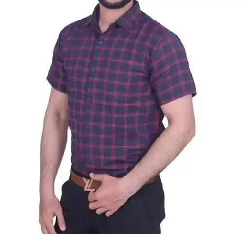 Classic Blend Checked Casual Shirts for Men