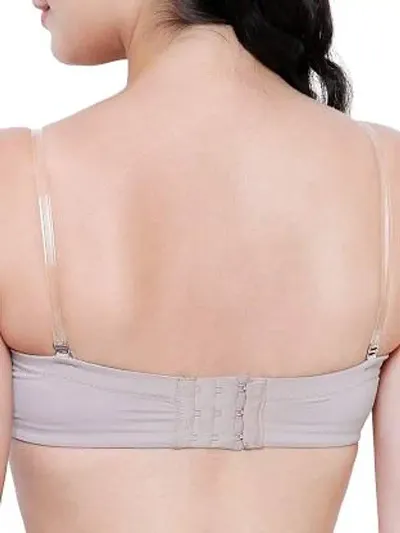 Solid bra With Transparent Strap