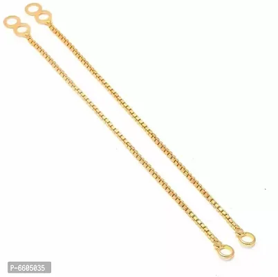 Single Layer Gold Plated Gold-Tone Hair Kan Chain for Women Brass Ear Thread Brass, Alloy, Metal Ear Thread