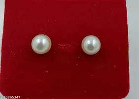 Round South Screw Back Brass Stud Earring Alloy, Brass, Metal, Stud Earring Pearl Brass Stud Earring-thumb2