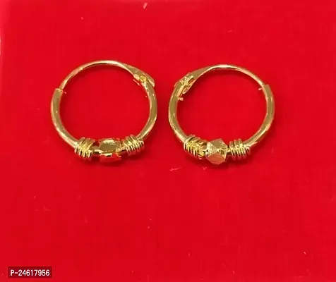 Stylish Fancy Party Wear Wedding Bridal Daily Use Gold Earrings Bali 1 PAIR Alloy, Brass, Metal, Nickel Stud Earring