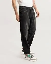 Men's Mid Black  Straight Fit Jeans-thumb1