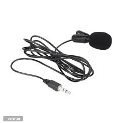 Collar Microphone 3.5 mm Jack Adapter with Clip and 1.5 Feet Cable Noise Isolation Mic for, Vlog(black)-thumb2