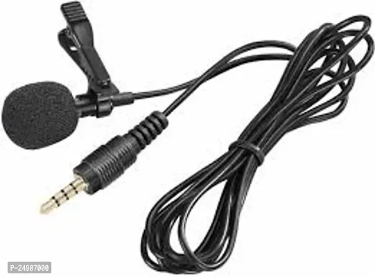 BLACK Mini Collar Microphone With Clip for Chatting, Voice  Video Call for Laptop, PC CLIP MIC (black)-thumb3