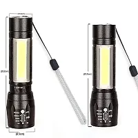 Zoomable Handheld Xpe+Cob Mini Usb Re Charge Able Led Flashlight Torch(black)-thumb2