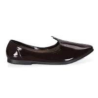 JAVIO Brown Ethinic Casual Slip On Patent Loafers Juti Mojaris Kolhapuris Rajsthani Nagra Punjabi Juttis Kurta-Payjamas Juti For Boys and Mens-thumb1