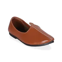 Tan Patent Leather Ethnic Casual Slip On For Men-thumb3