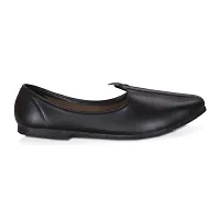 Black Synthetic Leather Ethnic Casual Slip On For Men-thumb1