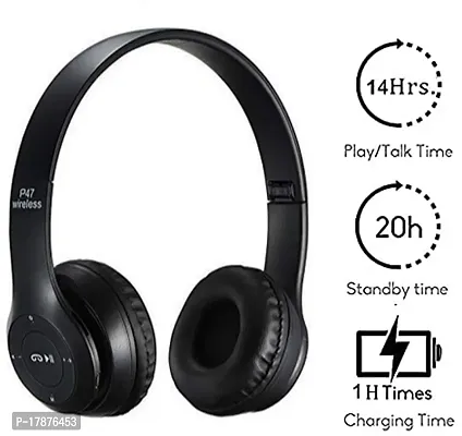 P47 Wireless Headphone HiFi Stereo Foldable with FM  SD Card Slot-thumb2