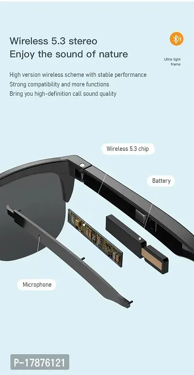 F06 Wireless Bluetooth Sunglass Fashion Anti Blue Light Smart Glass Dual Speaker-thumb4