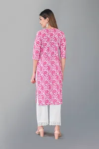 Elegant Pink Printed Cotton Blend Kurta with Palazzo Set For Women-thumb1