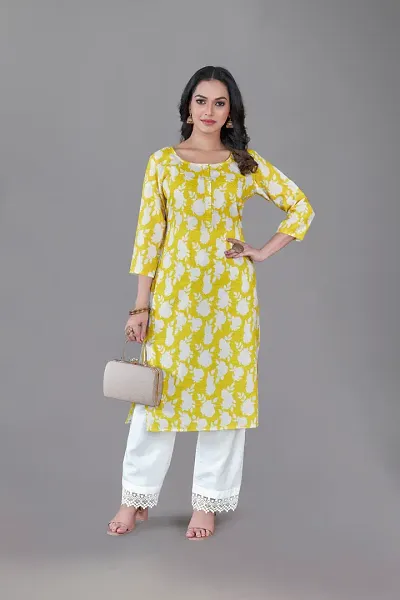 Stylish Viscose Rayon Printed Kurta Bottom Set