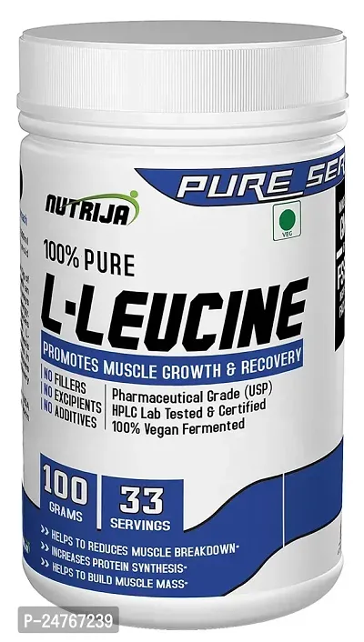 Nutrija L Leucine 100 Grams 100 Pure Usp Grade Intra Workout Supplement Powder For Muscle Recovery And Building Lean Muscles