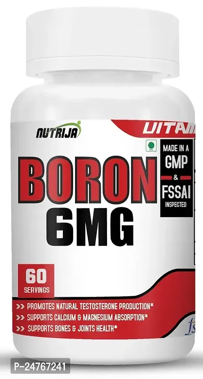 Nutrija Boron 6Mg As Boron Citrate Aspartate Glycine Complex In Each Serving 60 Capsules