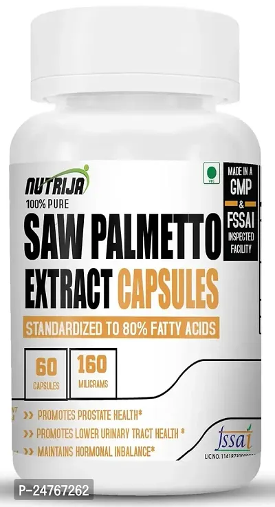 Nutrija Saw Palmetto Extract 160Mg 60 Capsules Balances Hormones Lower Urinary Tract Health