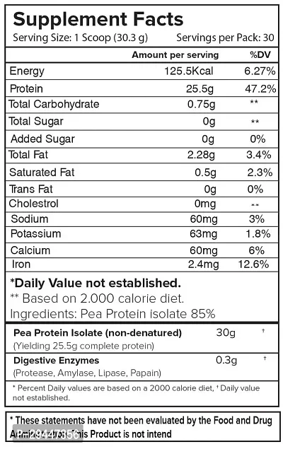 NutriJa PEA PROTEIN ISOLATE 85% - 2Lbs (Banana)-thumb3