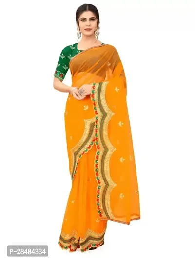 PREMIUM SILICON NET FABRIC WITH HEAVY EMBROIDERY WORK FANCY SAREE-thumb3