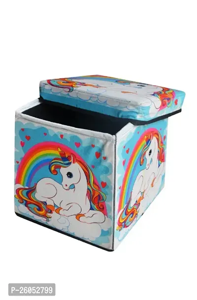 Beautiful Foldable Storage Box cum Sitting Stool for Kids-thumb0