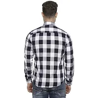 White Men's Cotton Checkered Shirt-thumb1