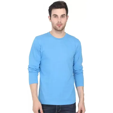 Men's Solid Full Sleeve Regular Fit Cotton T-Shirt
