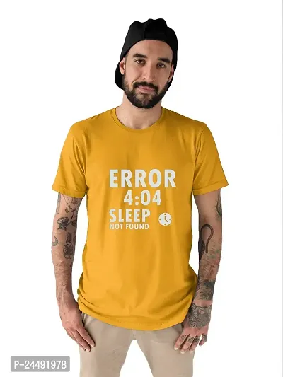 Shopic Hub Men's Error Sleep not Found Printed Cotton Half Sleeve Tshirt-thumb0