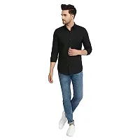 Men's Cotton Solid Shirt (38, Black)-thumb3