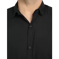 Men's Cotton Solid Shirt (38, Black)-thumb4