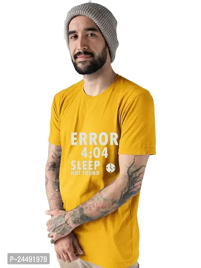 Shopic Hub Men's Error Sleep not Found Printed Cotton Half Sleeve Tshirt-thumb3