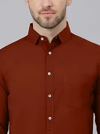 Men's Solid Regular Fit Cotton Formal Full Sleeve Shirt-thumb1