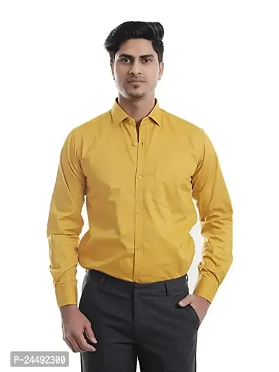 Men's Solid Regular Fit Cotton Casual Full Sleeves Shirt