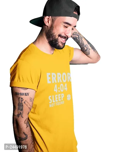 Shopic Hub Men's Error Sleep not Found Printed Cotton Half Sleeve Tshirt-thumb2