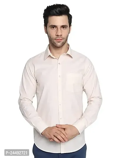 Men's Solid Regular Fit Cotton Casual Full Sleeves Shirt