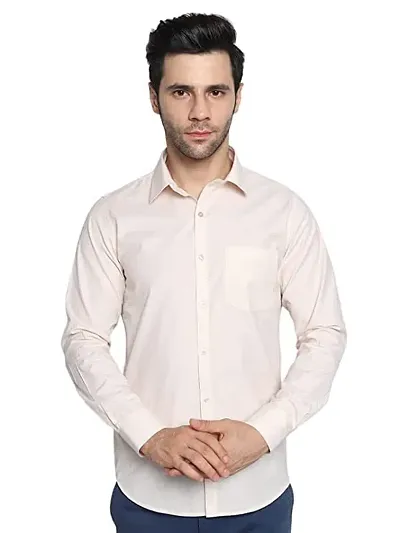 Men's Solid Regular Fit Cotton Casual Full Sleeves Shirt