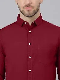 Men's Solid Regular Fit Cotton Formal Full Sleeves Shirt-thumb1