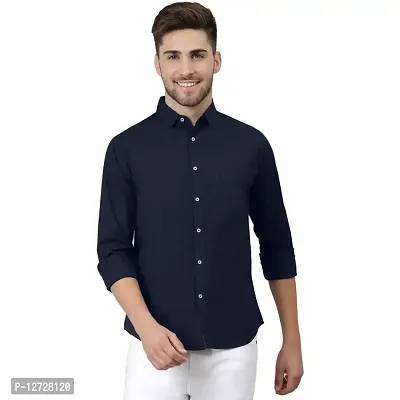Mens Solid Regular Fit Cotton Formal Full Sleeves Shirt
